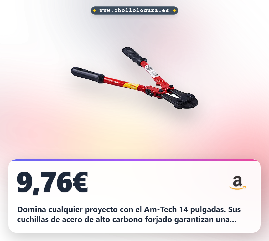 Aprovecha este Am-Tech Bolt Cutter de 14 pulgadas con cuchillas de acero de alto carbono al mejor precio en oferta