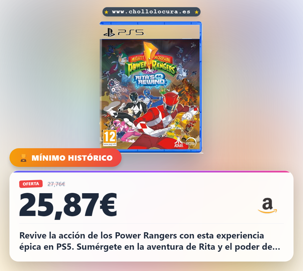 Consigue Mighty Morphin Power Rangers Rita's Rewind para PS5 en oferta histórica