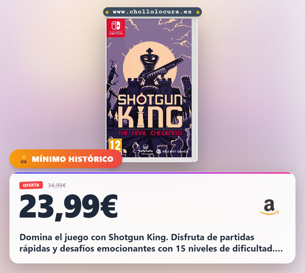Consigue Shotgun King para Nintendo Switch con modo persecución y 80 logros en oferta histórica