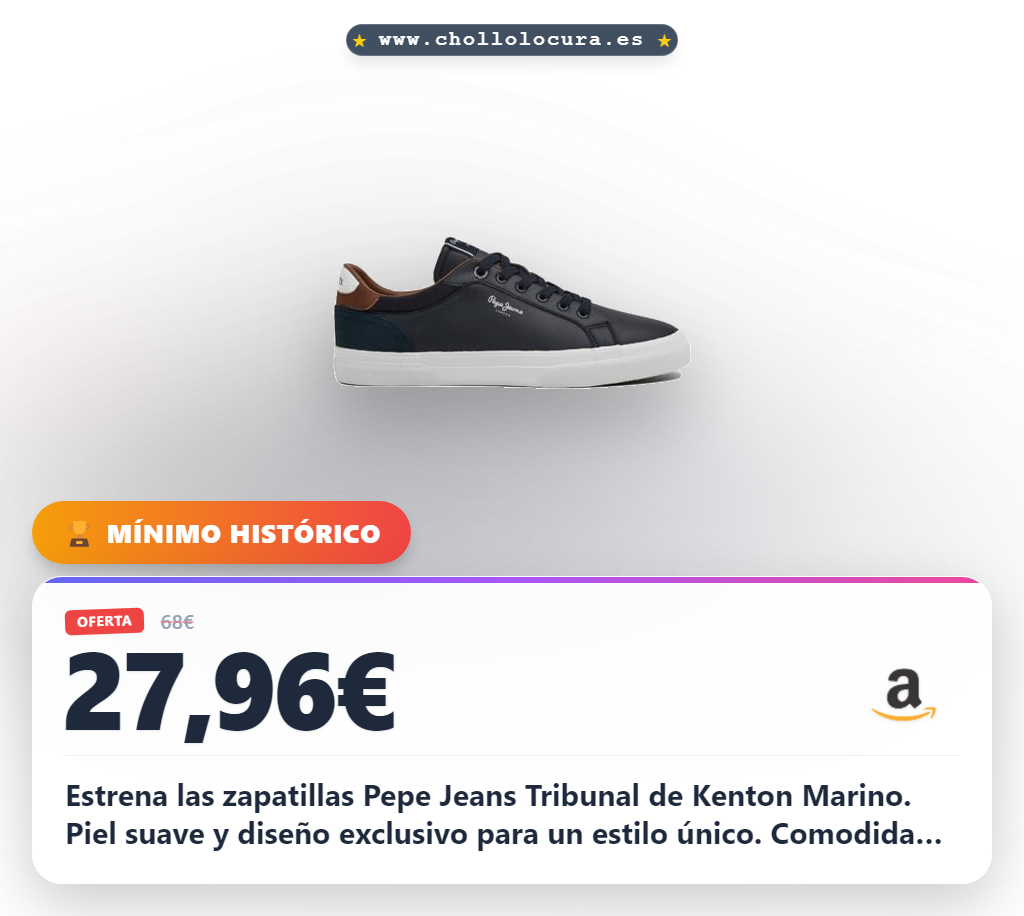 Consigue las zapatillas Pepe Jeans Tribunal de Kenton Marino sin oro al mejor precio