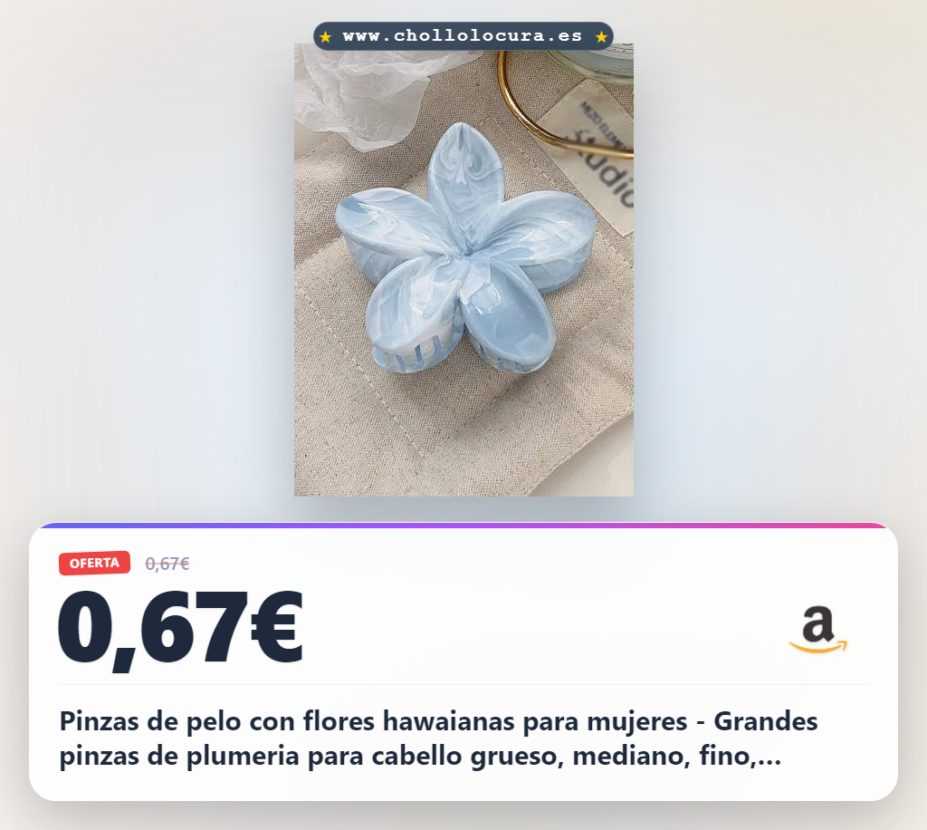 Pinzas de pelo con flores hawaianas para mujeres - Grandes pinzas de plumeria para cabello grueso, mediano, fino, accesorios de pelo bonitos y a la moda para un fuerte agarre, perfectas para el verano