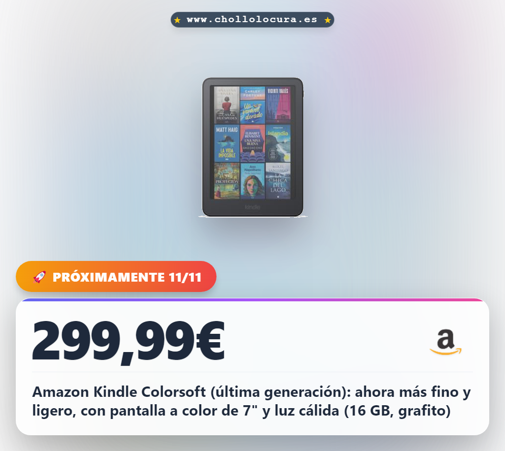 Amazon Kindle Colorsoft (última generación): ahora más fino y ligero, con pantalla a color de 7" y luz cálida (16 GB, grafito)