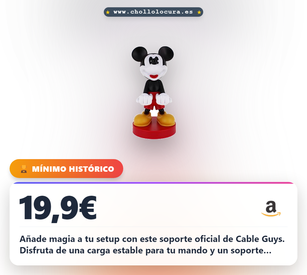 Descubre el soporte gaming y coleccionable Mickey Mouse de Disney. Compatible con Xbox y PS5. Al mejor precio en oferta.