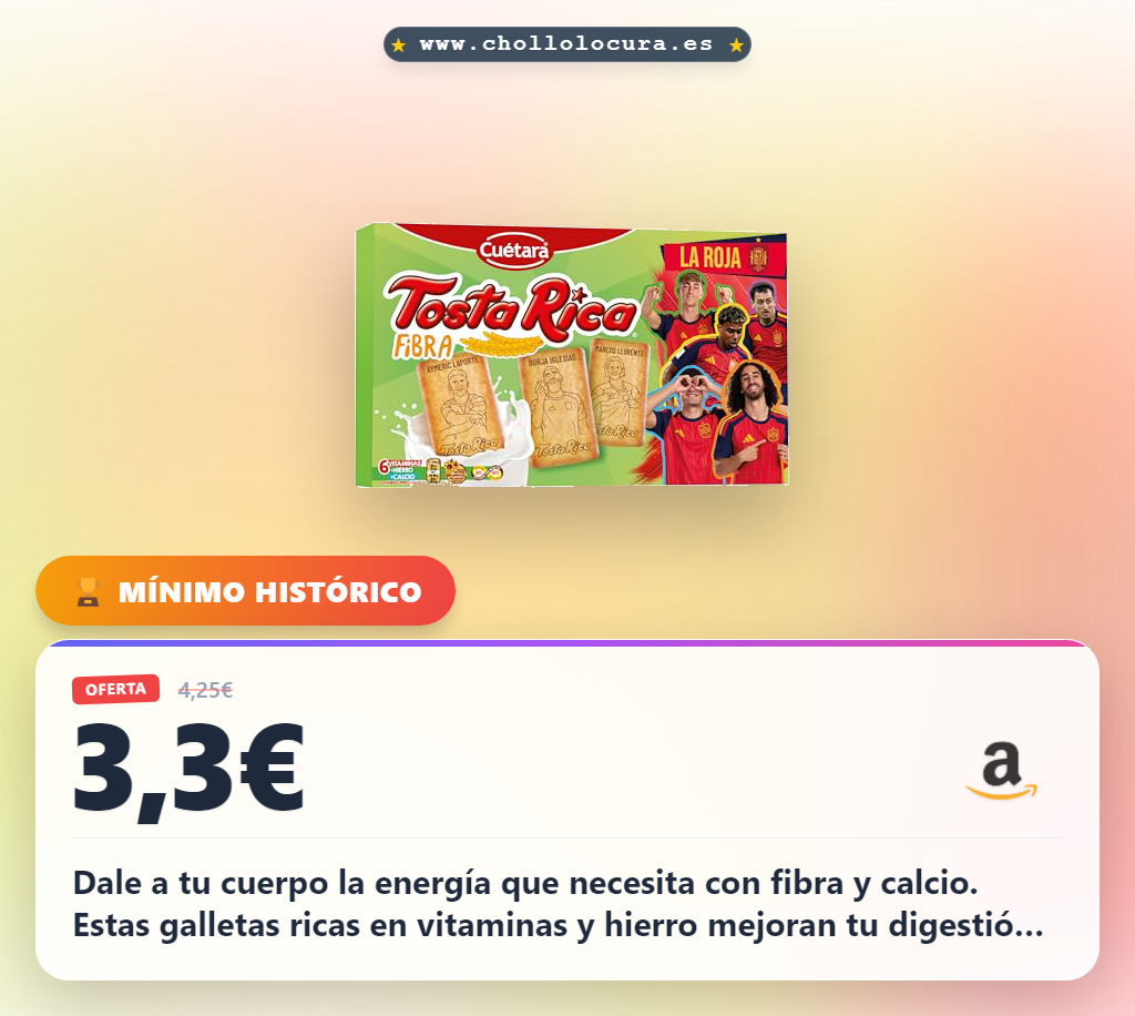 Aprovecha Tuesta Rica Fibra con calcio y hierro en oferta: fibra, vitaminas y cereales para tu desayuno o snack