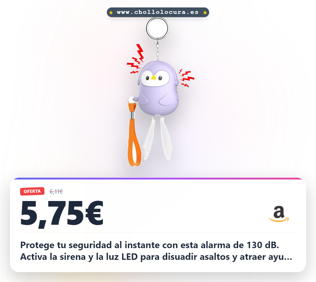 Consigue alarma personal 130 dB con luz LED y llavero antiviolación para defensa y emergencia al mejor precio