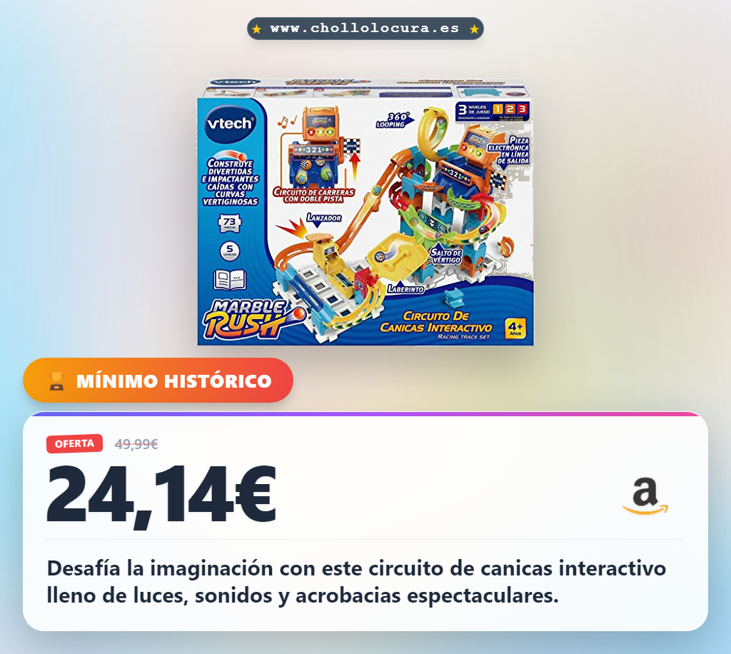 ¡Construye y Juega! Consigue el VTech Marble Rush Racing Track Set para Niños +4