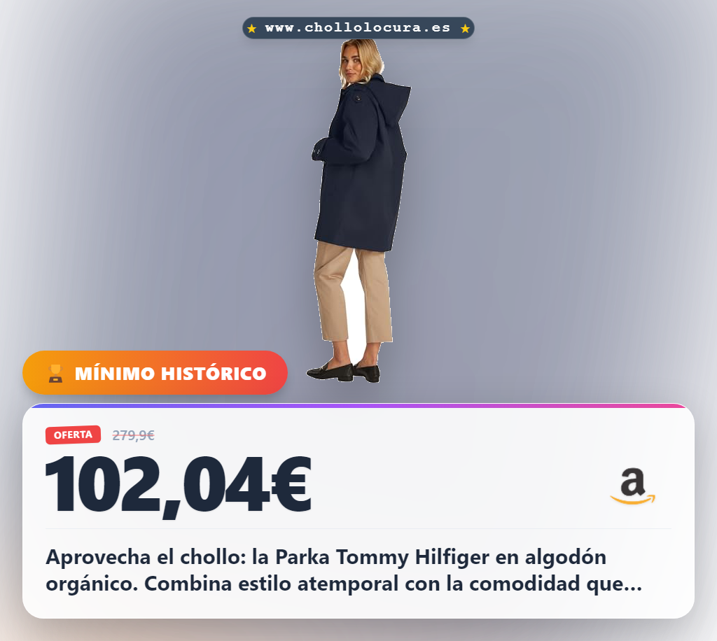 Ahorra la Parka Tommy Hilfiger Mujer Algodón Orgánico Talla 38 al mejor precio