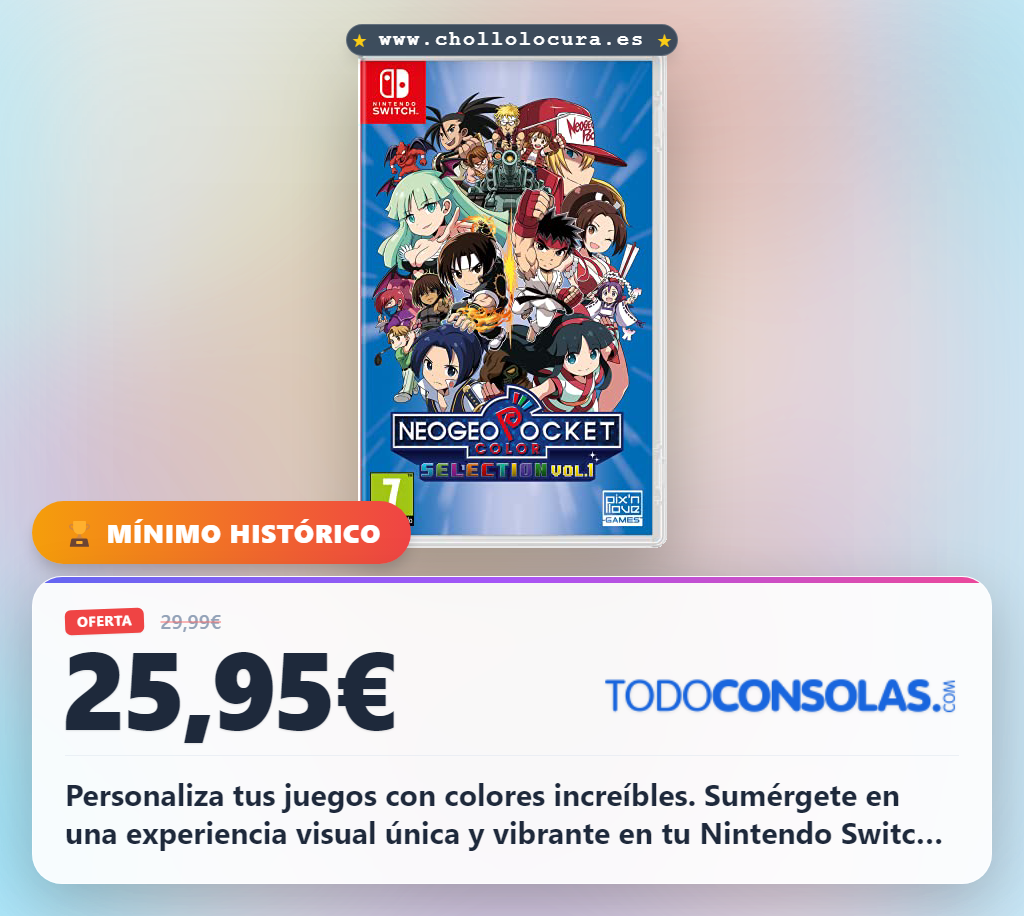 Consigue el Neogeo Pocket Color Selection V1 NS para Nintendo Switch en oferta histórica