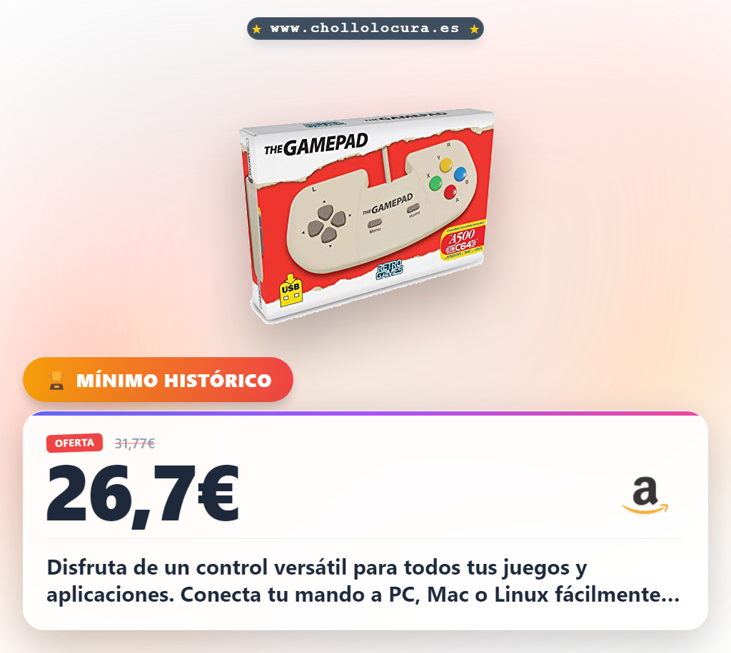 Consigue el Mini Joypad A500 en oferta para THEC64 y más con cable USB 2.0
