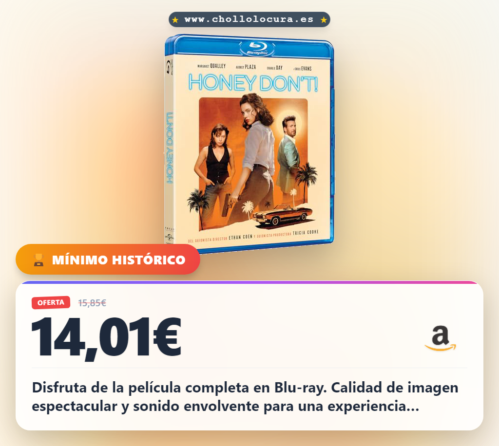 Aprovecha el Blu-ray Honey Don't (BD) en oferta histórica y consigue tu copia hoy