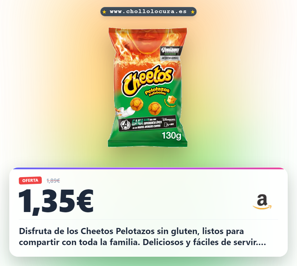 Aprovecha los Cheetos Pelotazos sin gluten listos para servir y deliciosos para toda la familia