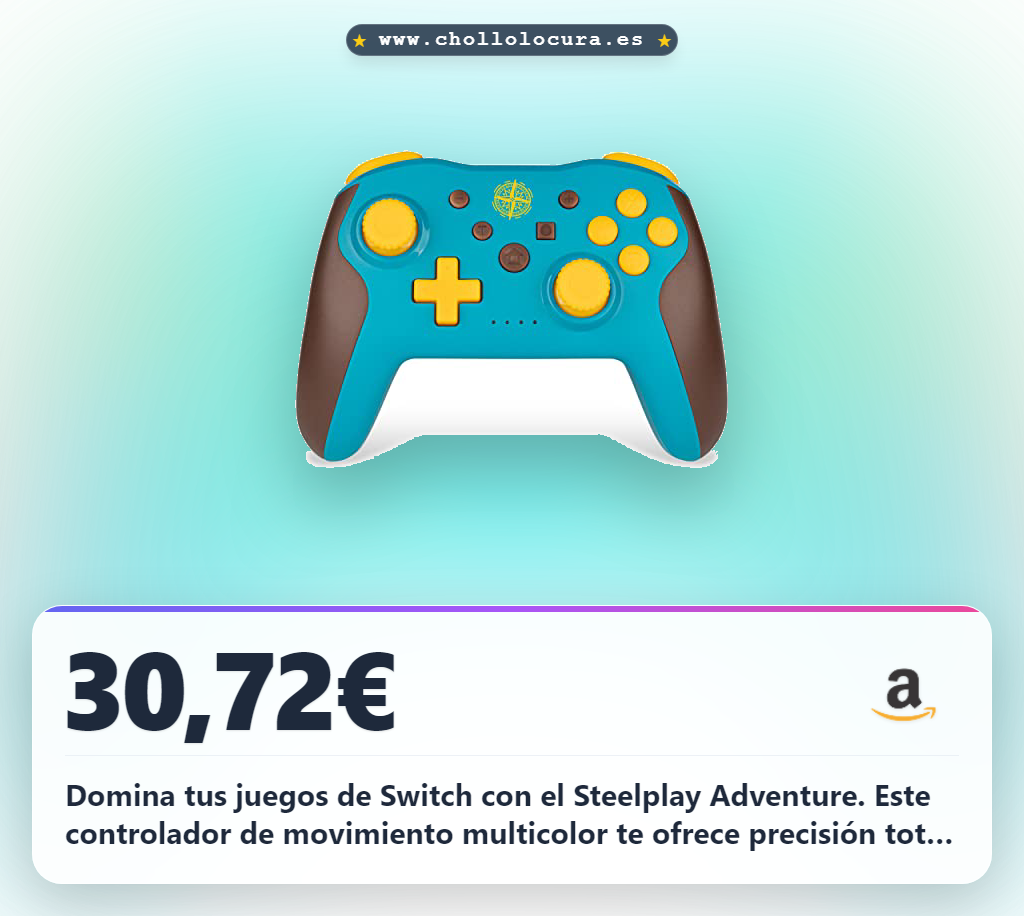 Descubre el Steelplay Adventure Controller Multicolore para Switch con Bluetooth en oferta histórica