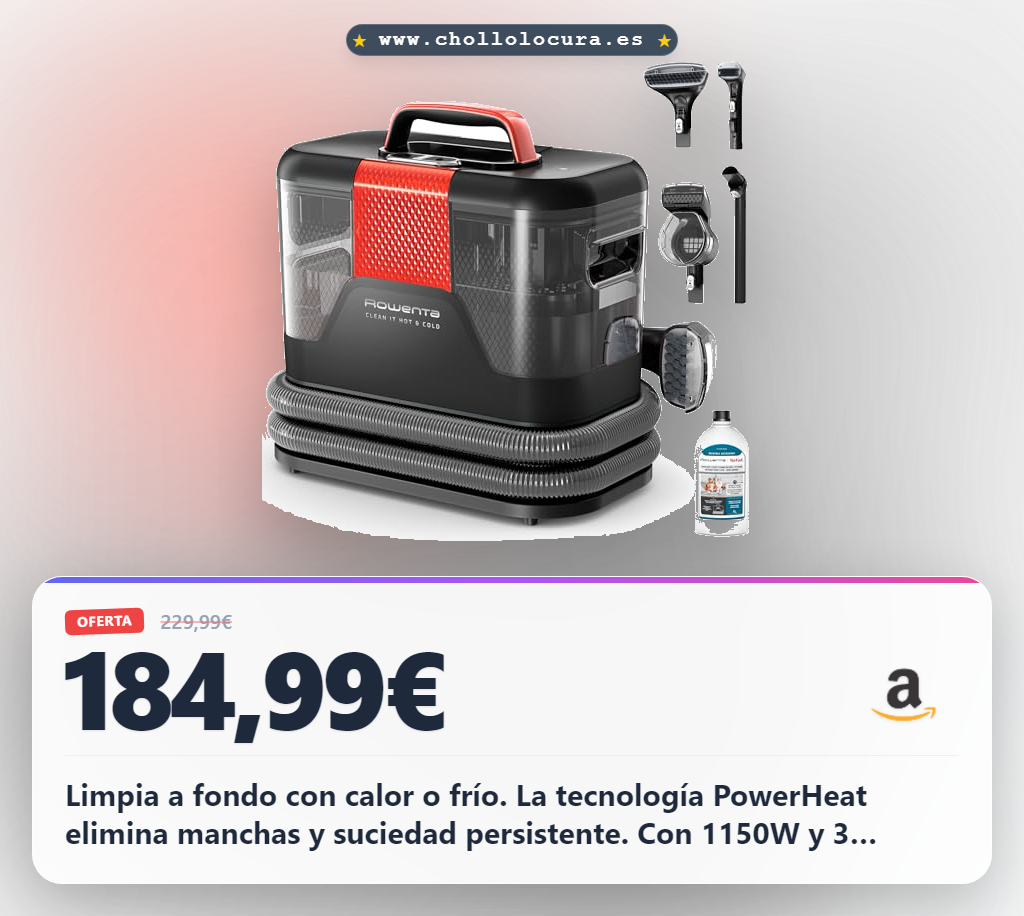 Aprovecha la aspiradora Rowenta Hot & Cold 1150W con limpieza en caliente y fría al mejor precio