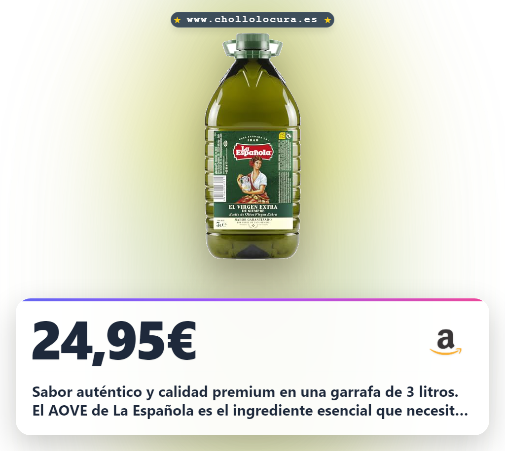 Aprovecha este Aceite de Oliva Virgen Extra La Española 3 Litros con calidad premium para tu dieta mediterránea al mejor precio