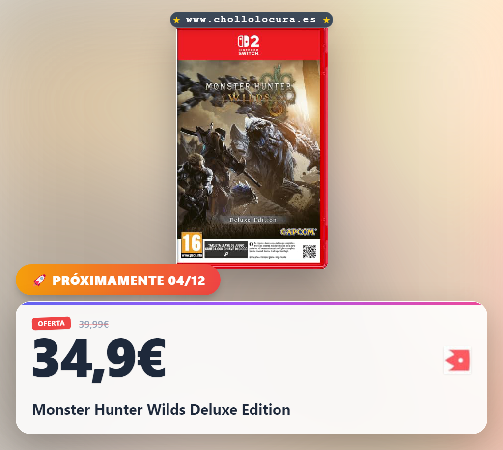 Obtén Monster Hunter Wilds Deluxe Edition: La caza salvaje definitiva al mejor precio