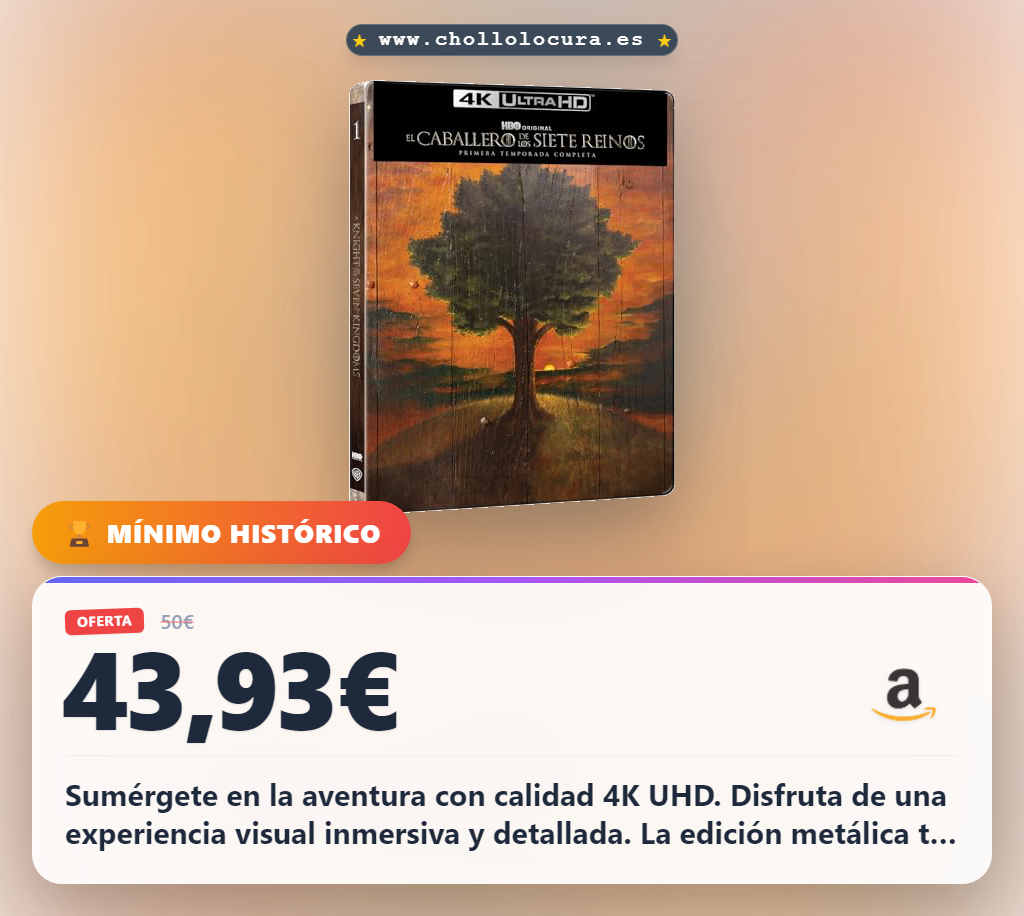 Aprovecha la edición metálica de El caballero de los siete reinos en 4K UHD Blu-ray al mejor precio del mercado