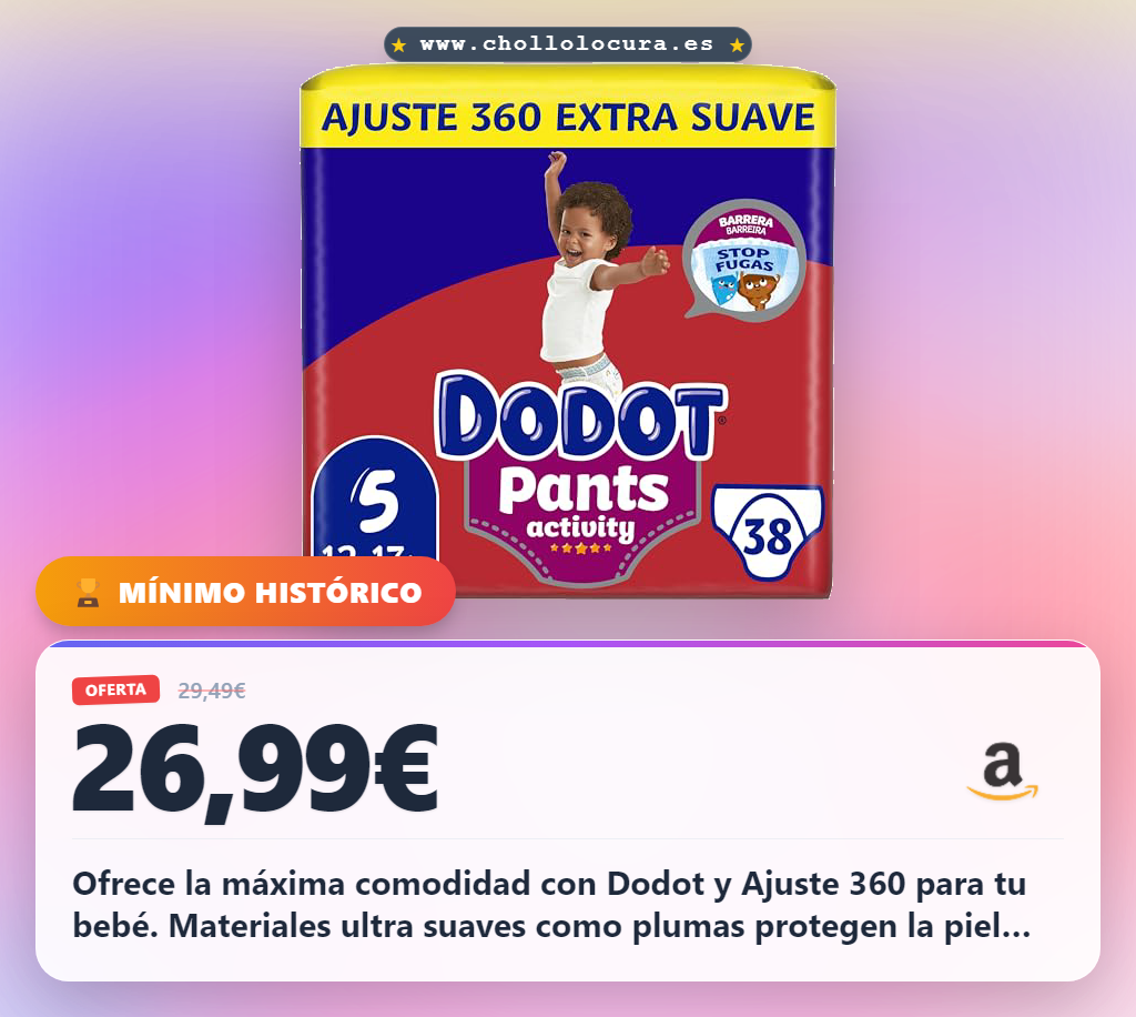 Aprovecha el Pañal Dodot Talla 5 con Ajuste 360º y barrera STOP Fugas para máxima comodidad