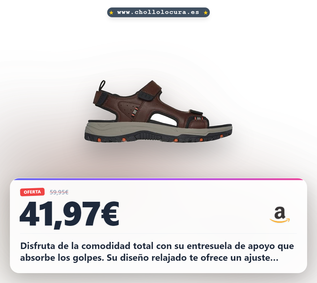 Aprovecha estas Sandalias Skechers Prewitt Rigdon para hombres en oferta histórica y máxima comodidad