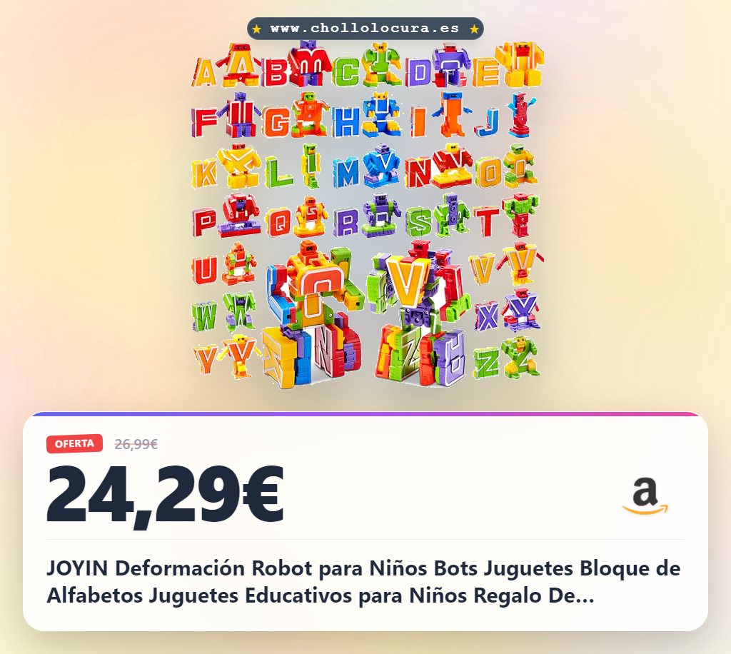 JOYIN Deformación Robot para Niños Bots Juguetes Bloque de Alfabetos Juguetes Educativos para Niños Regalo De Aprendizaje Educativo