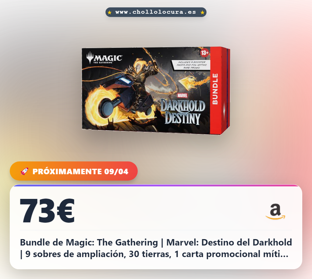 Ahorra en el Bundle Magic: The Gathering Marvel Destino del Darkhold con 9 sobres y carta mítica foil al mejor precio