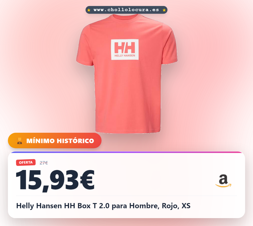 Helly Hansen HH Box T 2.0 para Hombre, Rojo, XS