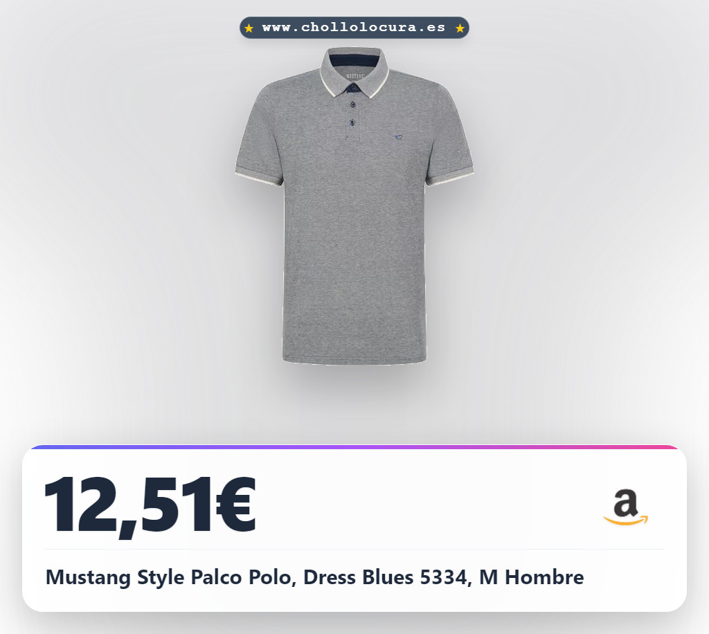 Mustang Style Palco Polo, Dress Blues 5334, M Hombre