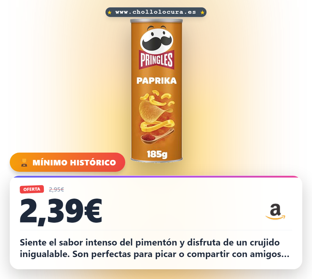 Aprovecha Pringles Hot Paprika con sabor a pimentón y forma icónica en oferta histórica