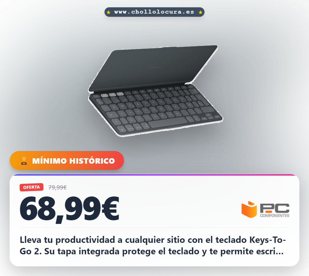Consigue el teclado portátil Keys-To-Go 2 con tapa integrada para iPad y Mac en oferta histórica