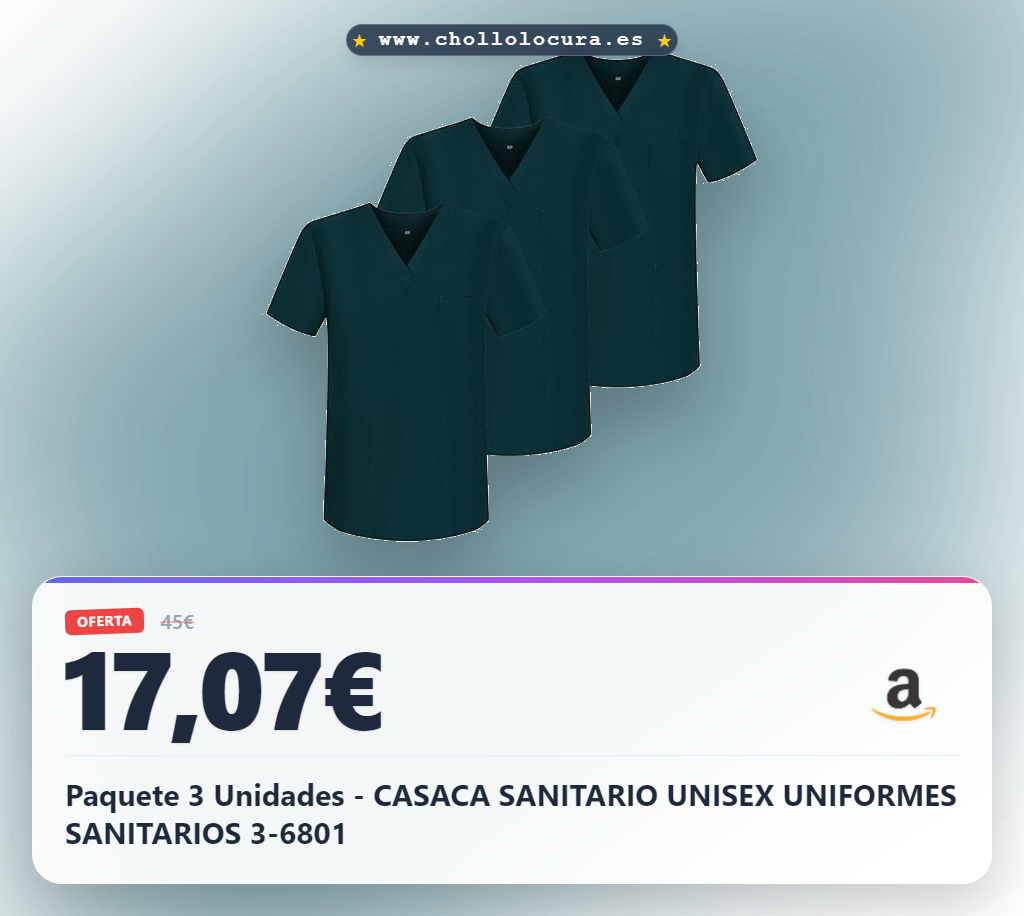 Paquete 3 Unidades - CASACA SANITARIO UNISEX UNIFORMES SANITARIOS 3-6801