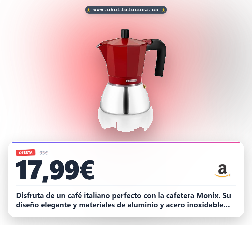 Aprovecha la cafetera italiana Monix Induction Inox con 6 tazas y base de acero inoxidable en oferta