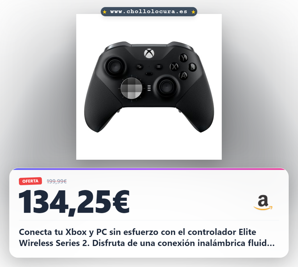 Consigue el controlador Elite Wireless Series 2 para conectar Xbox y PC sin esfuerzo al mejor precio