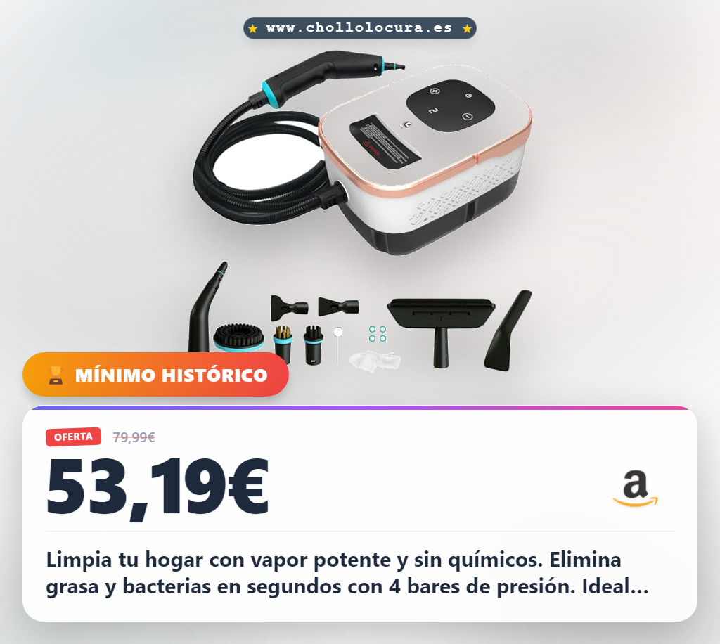 Aprovecha la vaporeta limpieza hogar 4 bar para eliminar grasa y bacterias al mejor precio de chollo