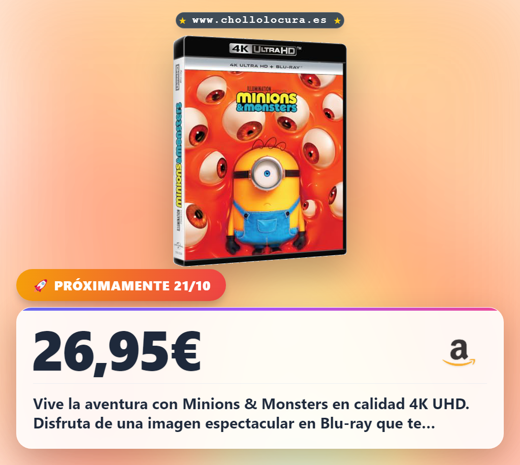 Logra disfrutar de Minions & Monsters en calidad 4K UHD y Blu-ray a precio de chollo