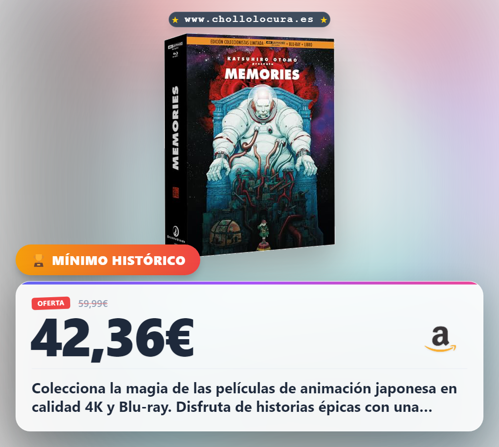 Aprovecha la película animación japonesa Memories 4K Bluray Edición Coleccionistas al mejor precio