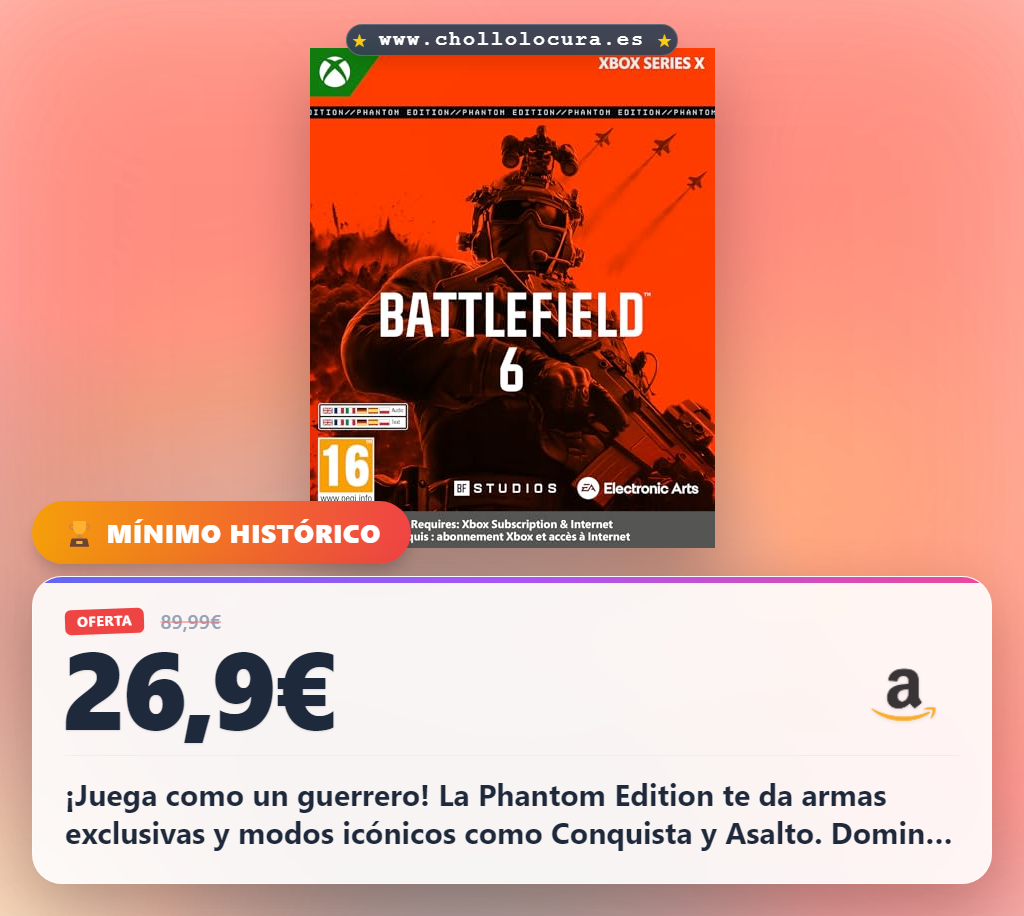 Aprovecha la Phantom Edition de Battlefield 6 para Xbox Series X y domina Conquista y Asalto
