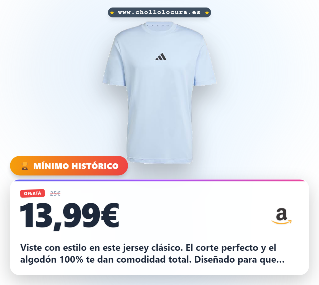 Consigue la camiseta adidas Essentials Hombre con cuello redondo y algodón 100% en oferta