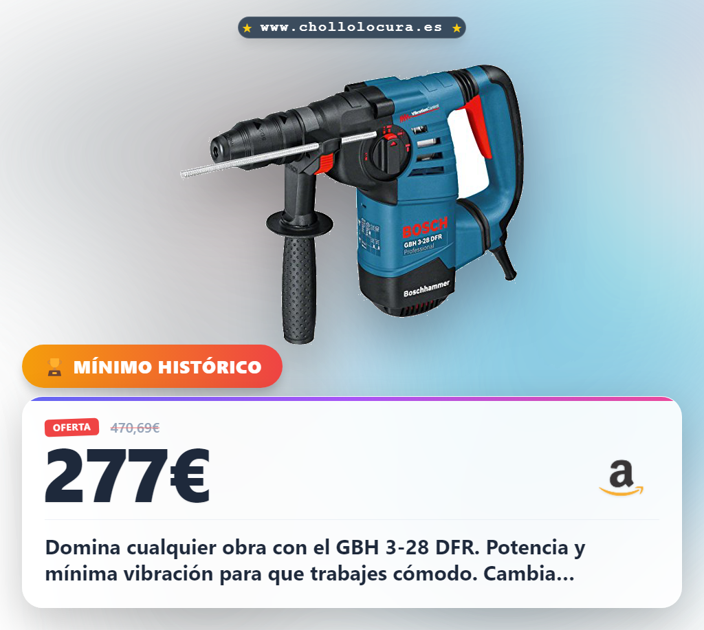 Adquiere el Martillo Perforador Bosch Professional GBH 3-28 DFR: potencia y comodidad al mejor precio del mercado