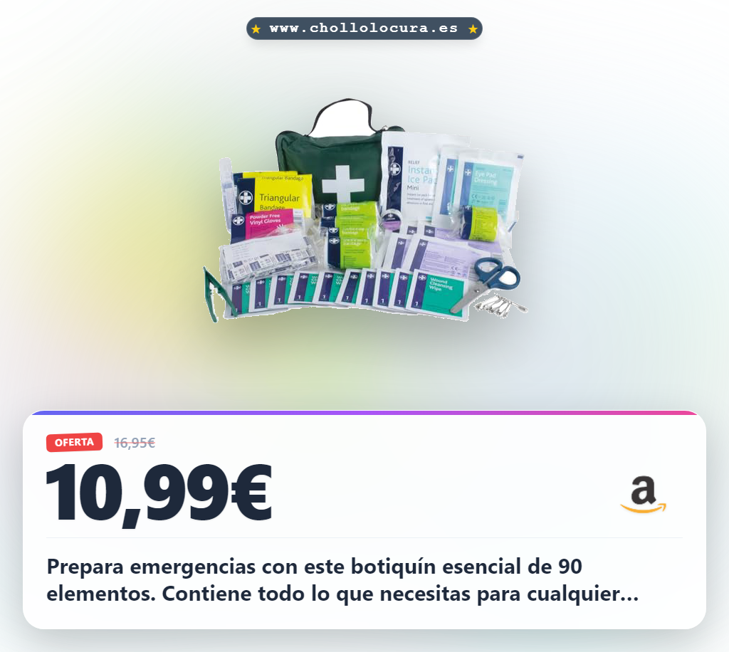 Consigue el kit de primeros auxilios 90 elementos esenciales para emergencias al mejor precio en oferta