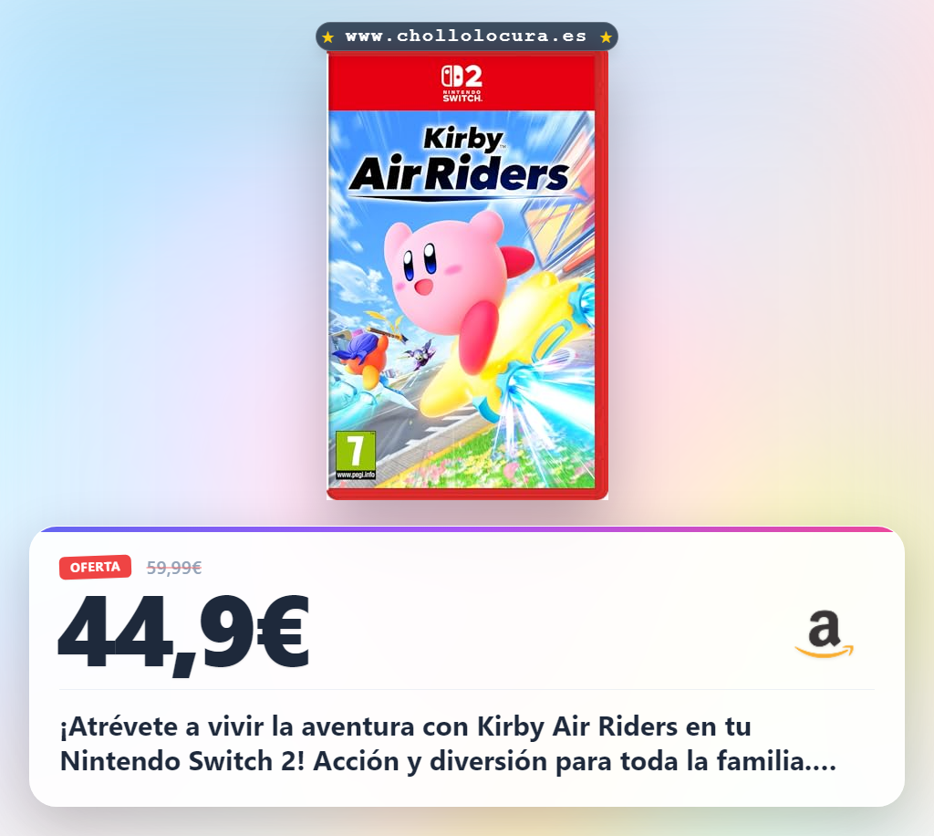 Disfruta Kirby Air Riders en Nintendo Switch 2 con oferta de chollo para toda la familia