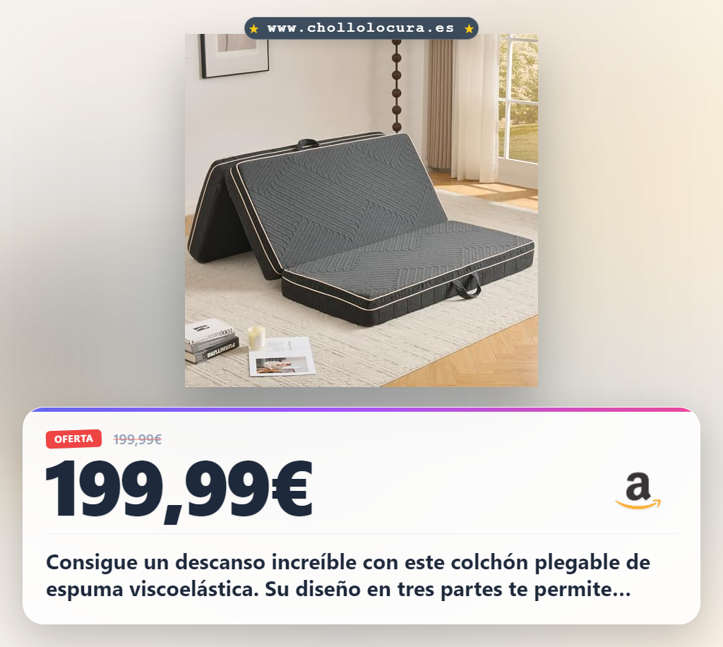 Aprovecha este colchón plegable OIGAE de espuma viscoelástica para viajes y acampadas al mejor precio