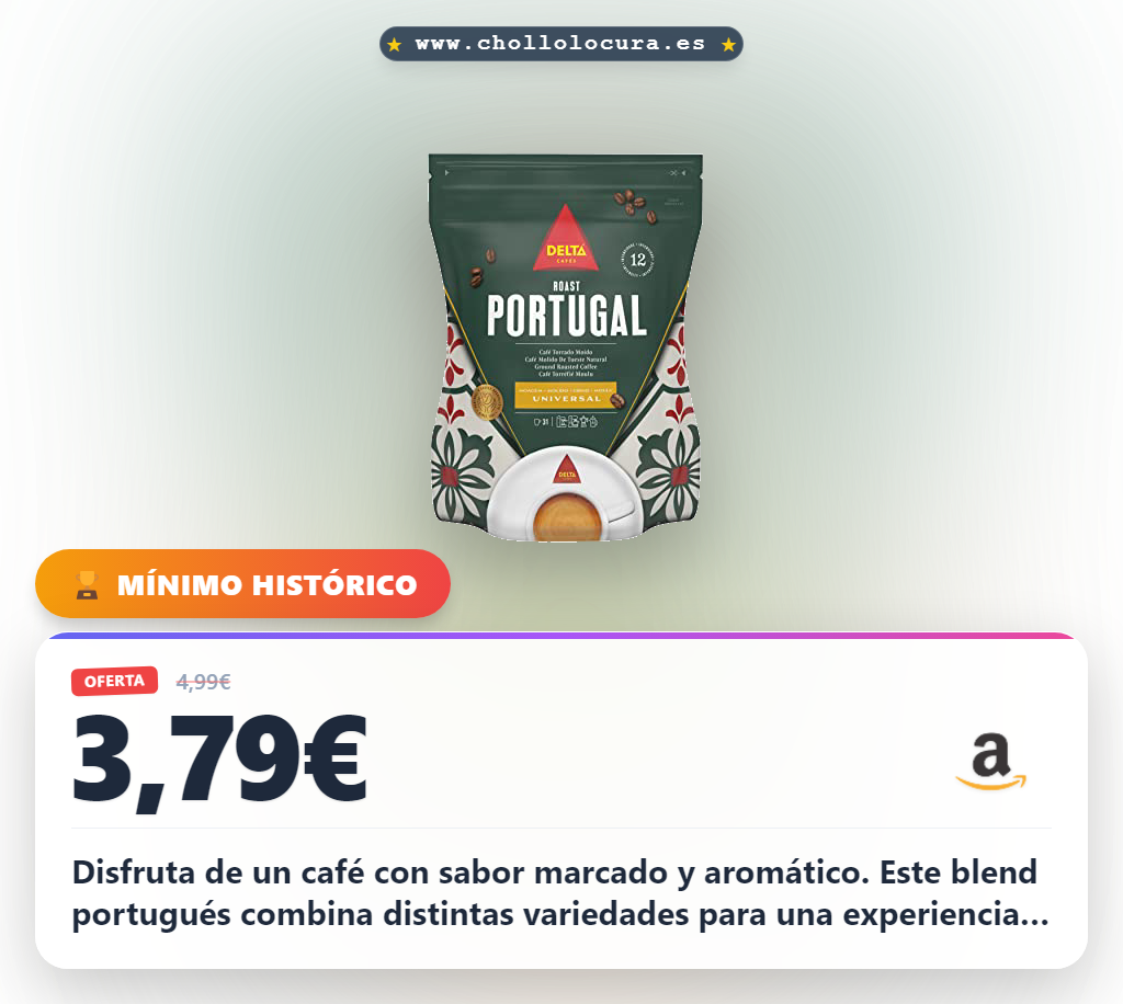 Aprovecha este café molido de origen portugués con sabor marcado y aromático al mejor precio