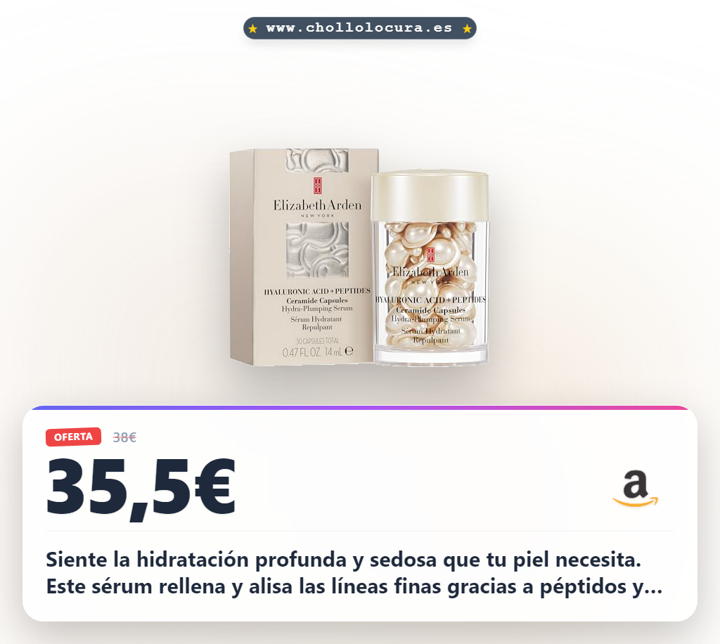 Consigue el sérum Elizabeth Arden ácido hialurónico y péptidos ceramide 30 cápsulas