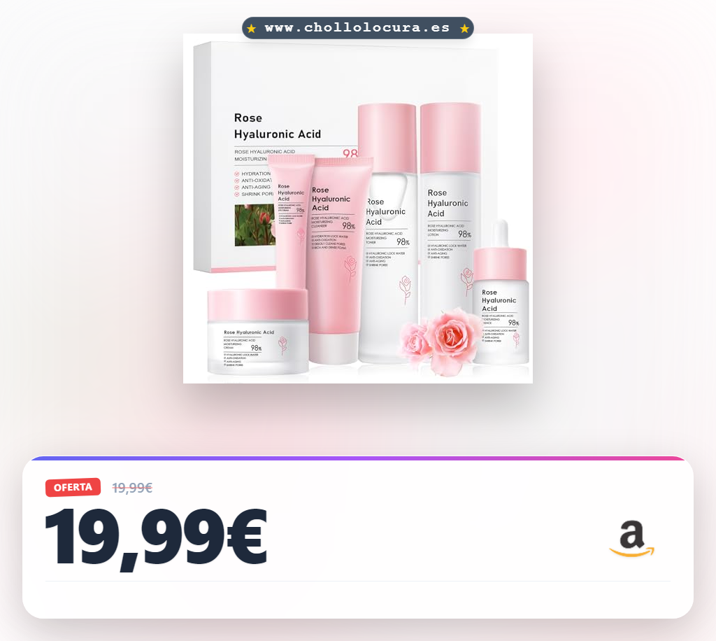 Set de Cuidado Facial 6 Piezas,Set de Cuidado Diario,Hidratación Profunda, Limpiador, Tónico, Crema, Sérum y Contorno de Ojos,Hidratación y Antienvejecimiento
