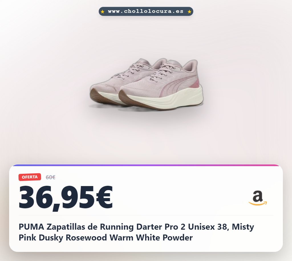 PUMA Zapatillas de Running Darter Pro 2 Unisex 38, Misty Pink Dusky Rosewood Warm White Powder