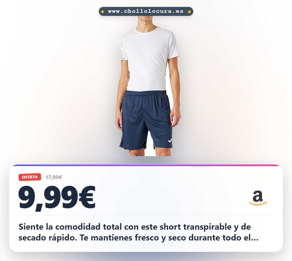 Aprovecha el short Joma Bermuda Drive transpirable y duradero con bolsillos a precio de chollo para el mejor rendimiento deportivo.