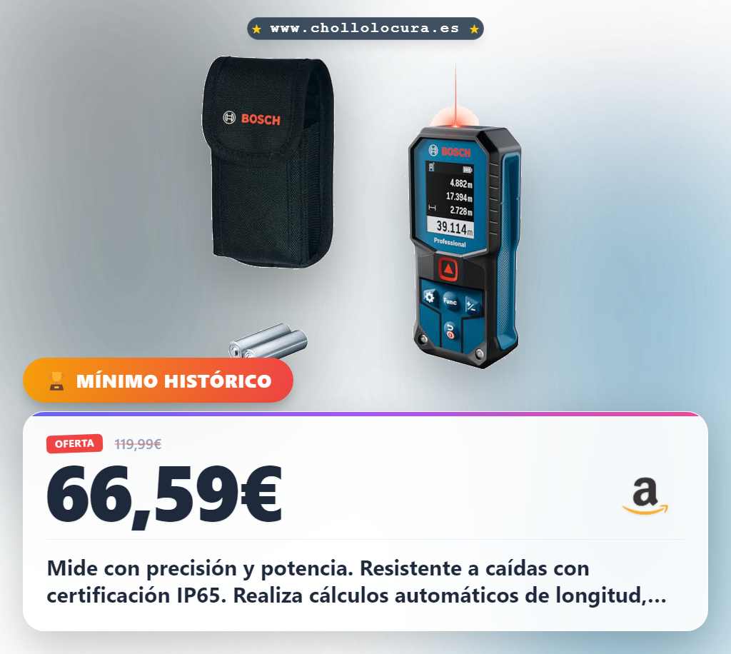 Consigue el medidor láser GLM 40-31 Bosch Professional con cálculos automáticos en oferta histórica