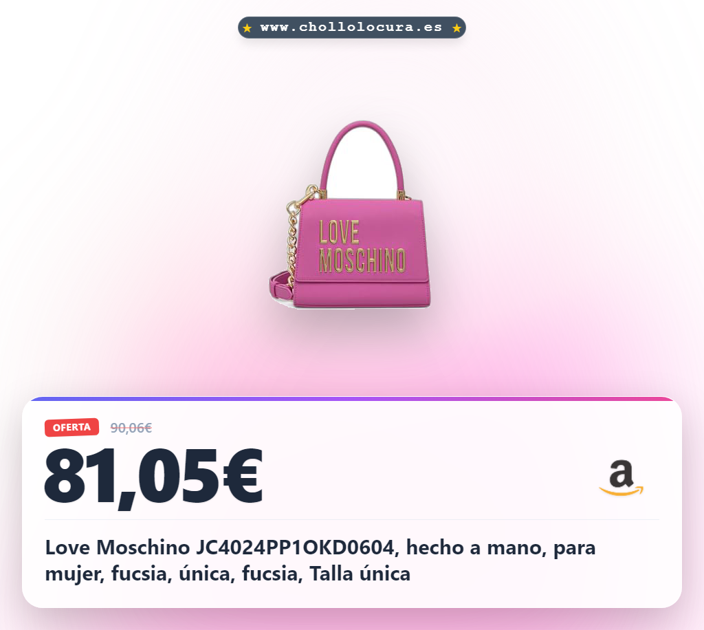 Love Moschino JC4024PP1OKD0604, hecho a mano, para mujer, fucsia, única, fucsia, Talla única