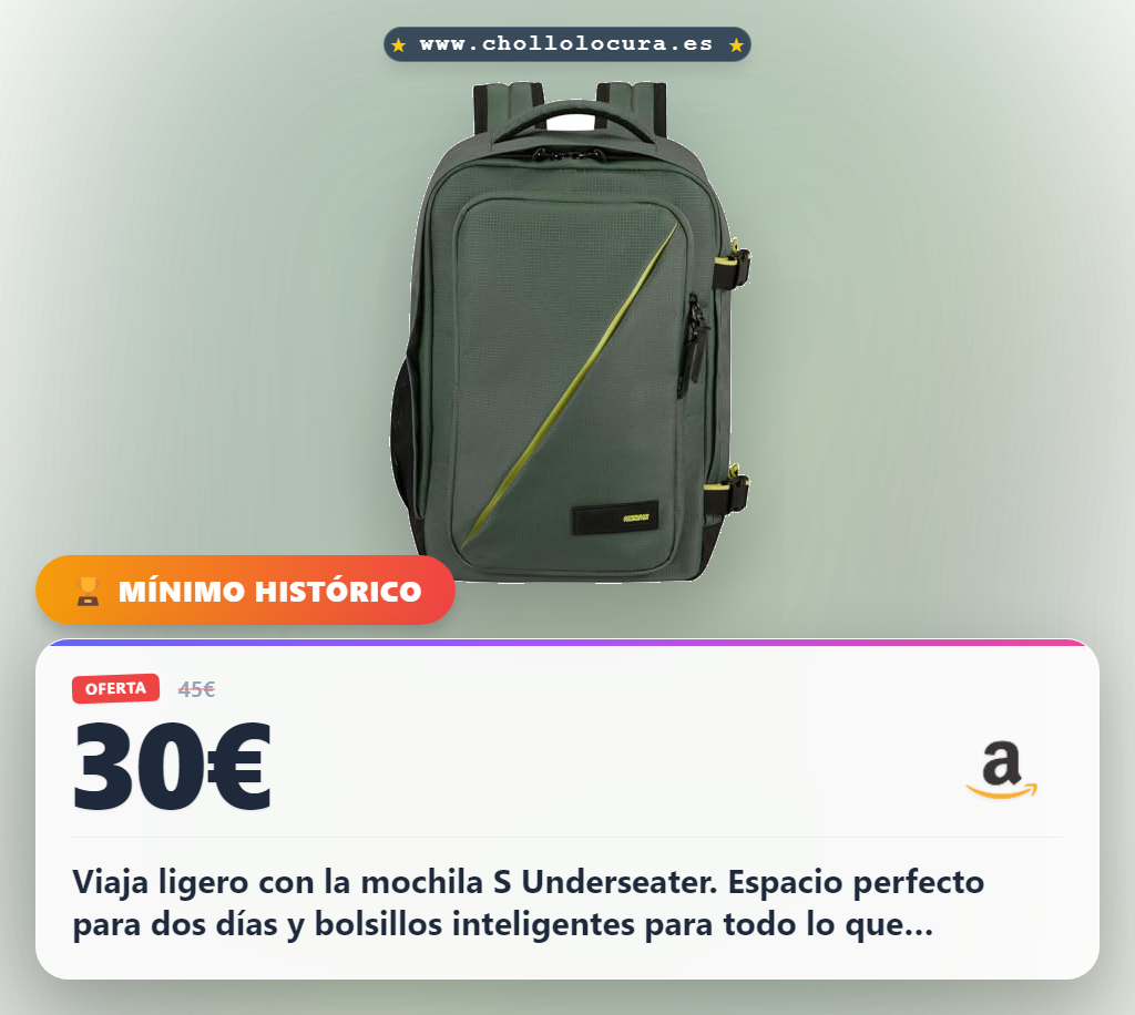 Viaja ligero con la mochila S Underseater. Espacio perfecto para dos días y bolsillos inteligentes para todo lo que necesitas. Fabricada con materiales reciclados de PET Recyclex, es cómoda y ecológica.