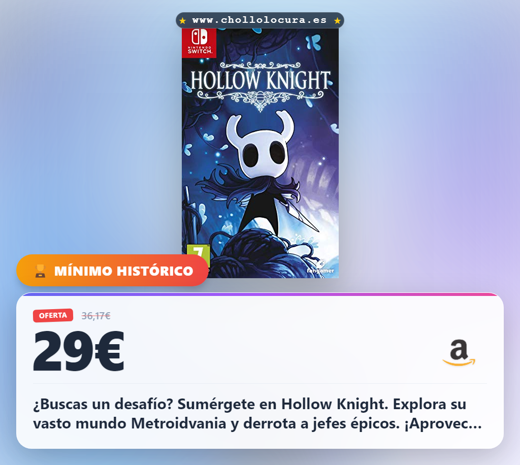 Descubre Hollow Knight para Nintendo Switch en oferta al mejor precio del mercado