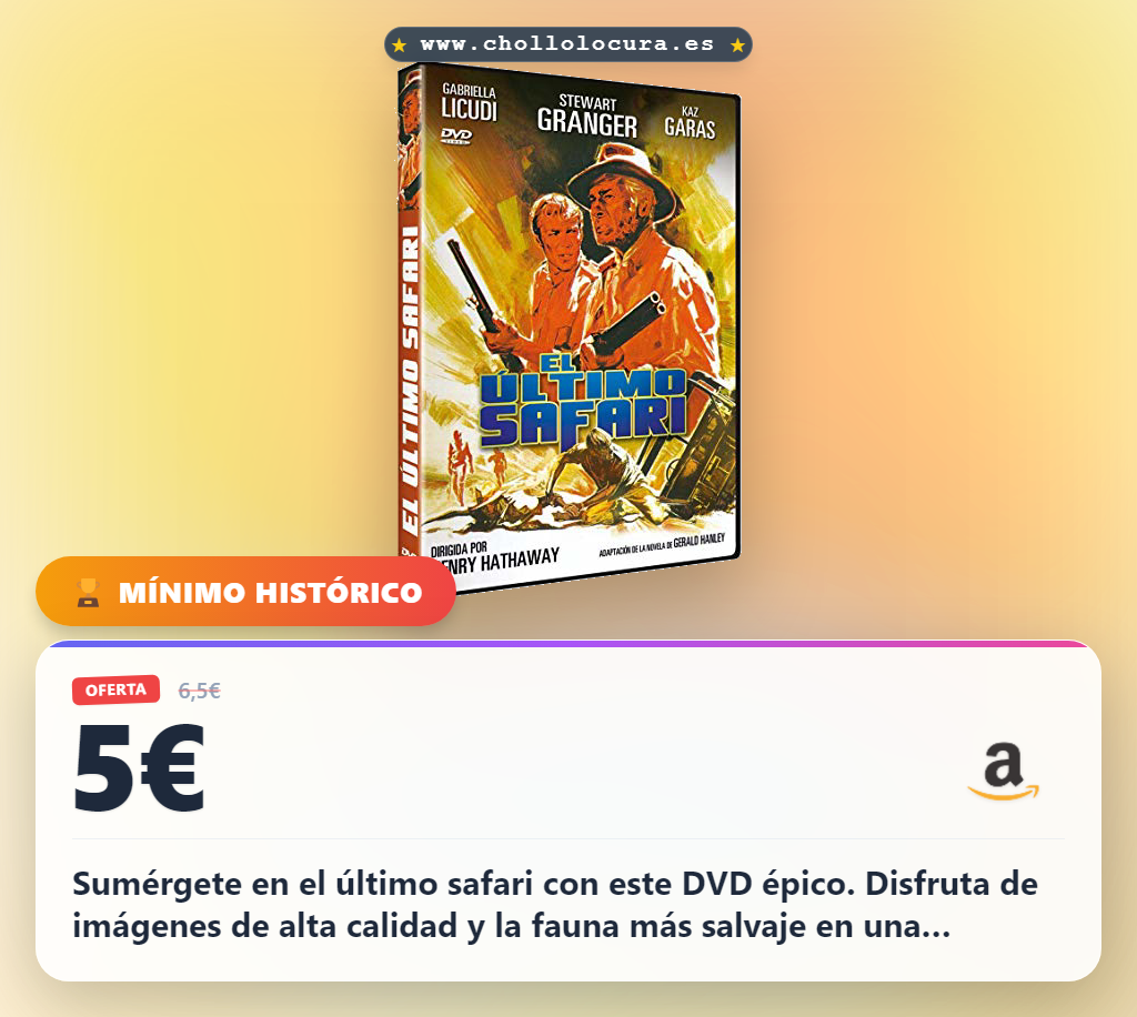 Disfruta el último safari en DVD con la mejor calidad a precio de chollo